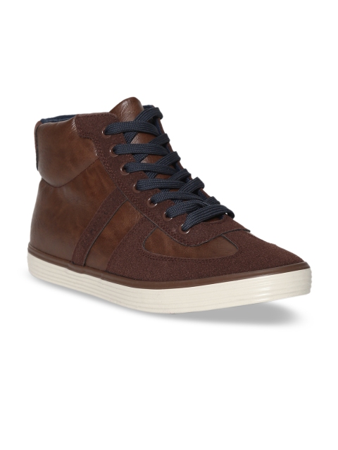 

U.S. Polo Assn. Men Brown Solid Mid-Top Sneakers