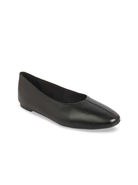 

Clarks Women Black Solid Leather Ballerinas