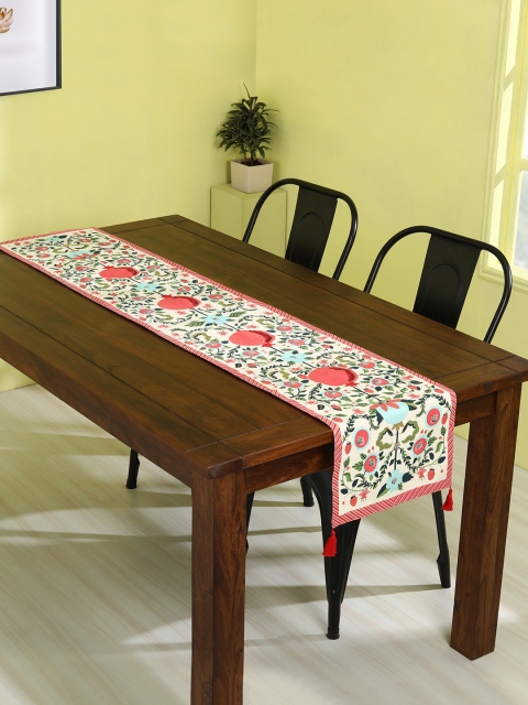 

Chumbak White & Pink Forest Flourish Table Runner