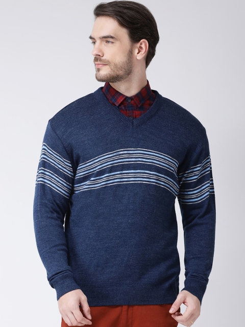 

COBB Men Blue Striped Pullover Sweater