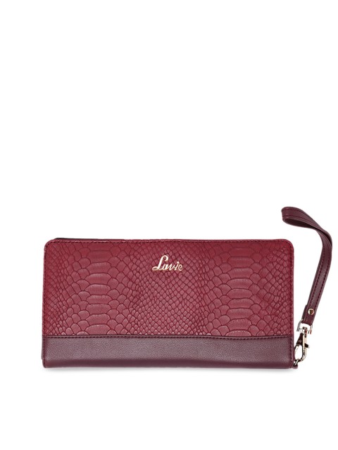 

Lavie Women Red Textured Two Fold Wallet