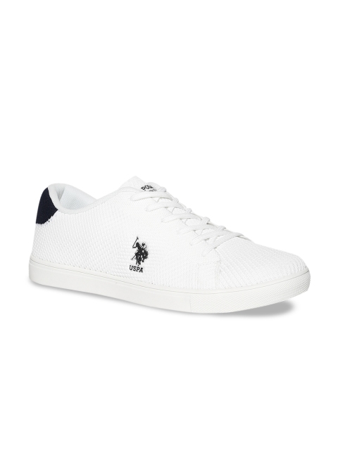 U.S. Polo Assn. Men Off-White Solid Sneakers