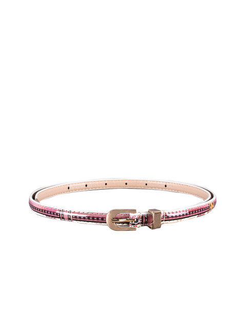 

BuckleUp Women Pink & Black Printed Belt