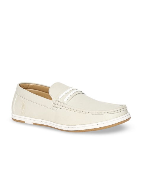 

U.S. Polo Assn. Men Off-White Solid Penny Loafers