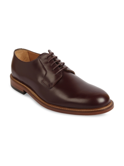 

Clarks Men Burgundy Solid Leather Formal Derbys