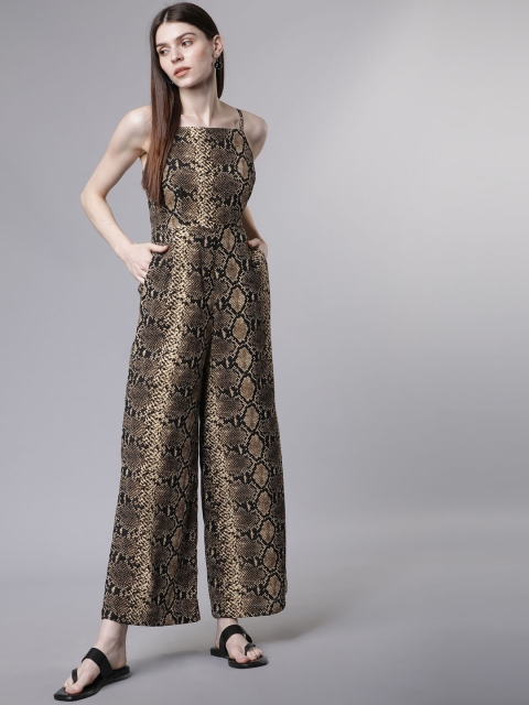 

Tokyo Talkies Women Brown Printed Basic Jumpsuit