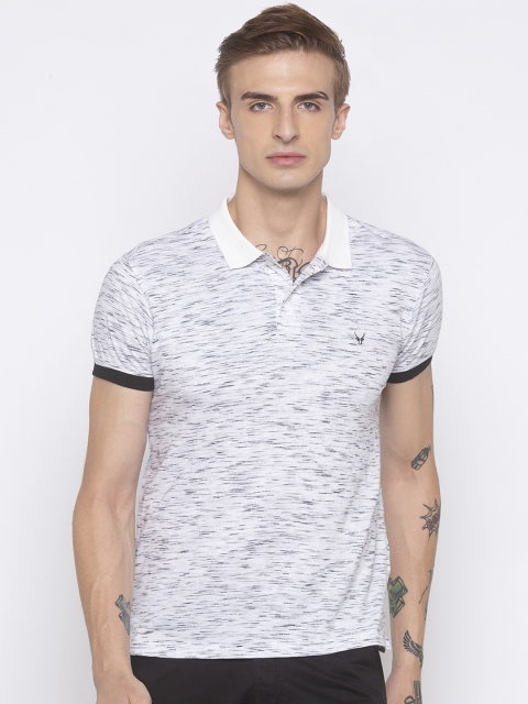 

Globus Men White Solid Slim Fit Polo Collar T-shirt