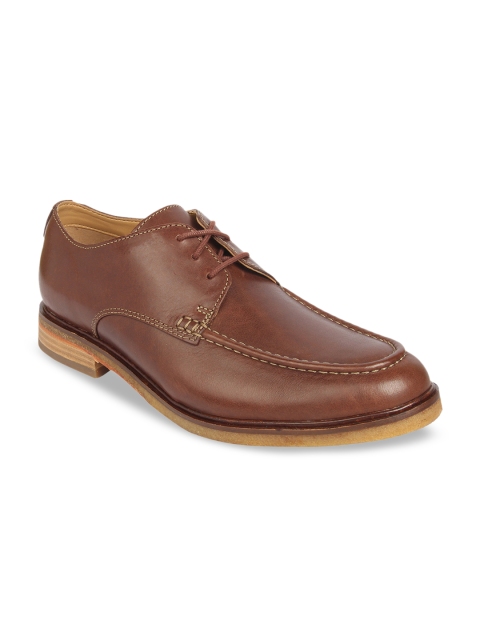 

Clarks Men Tan Brown Leather Derbys