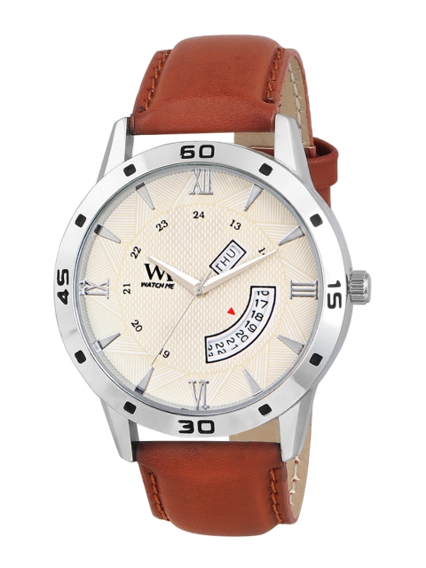

WM Men White Leather Analogue Watch DDWM-048ktd1