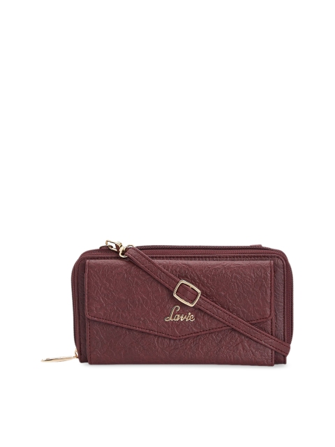 

Lavie Women Burgundy Textured Zip Around Wallet