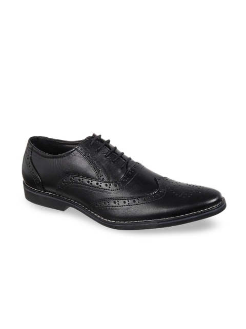

Vardhra Men Black Textured Leather Formal Brogues