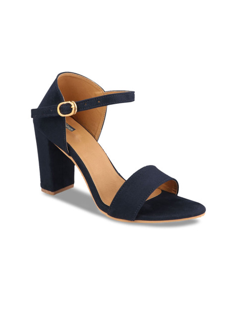 

Shoetopia Women Navy Blue Solid Block Heels