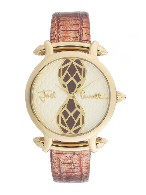 

Just Cavalli Women Beige & Gold-Toned Analogue Watch JC1L061L0015