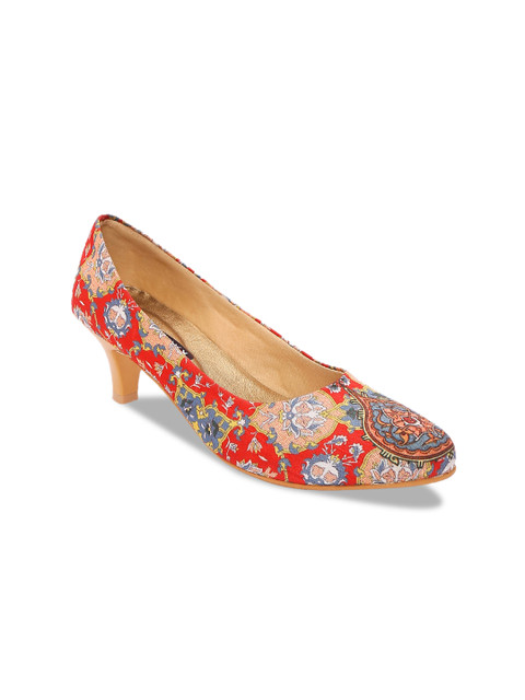 

Kanvas Women Red & Blue Printed Pumps