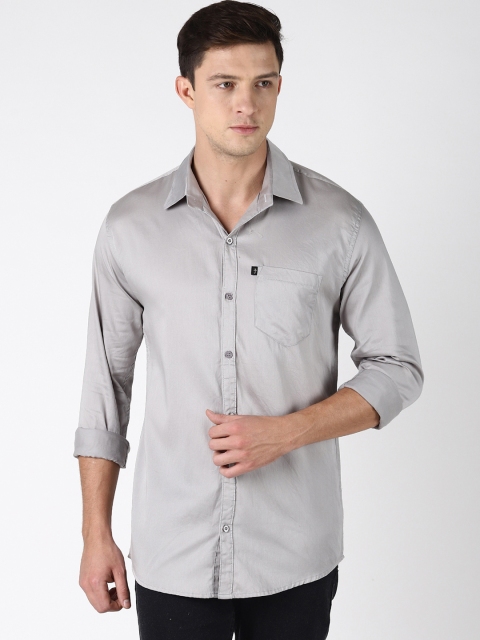 

LEVIZO Men Grey Premium Regular Fit Solid Casual Shirt