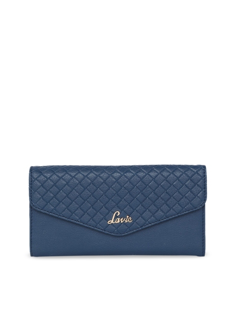 

Lavie Women Navy Blue Textured Two Fold Wallet