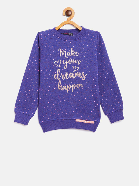 

Nins Moda Girls Purple Printed Sweatshirt