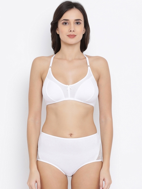 

Clovia Women White Solid Lingerie Set COMBP100132B