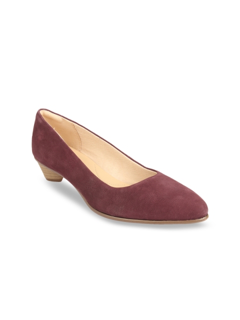 

Clarks Women Burgundy Solid Pumps
