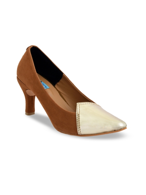 

meriggiare Women Brown & Cream-Coloured Colourblocked Pumps