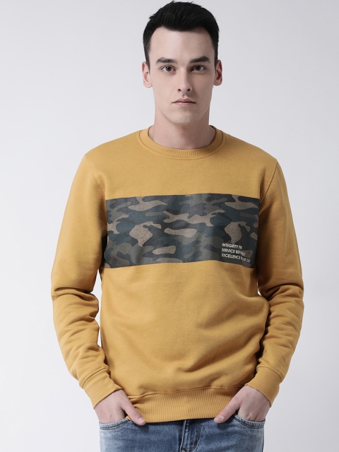 

Club York Men Mustard Printed Sweatshirt