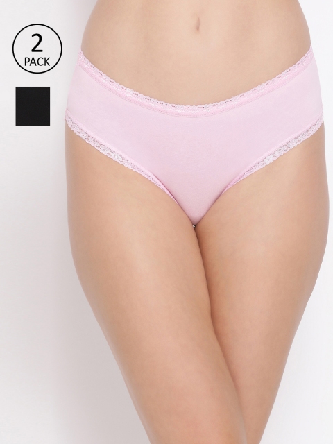 

Clovia Women Pack Of 2 Cotton Hipster Briefs COMPNC750S, Black