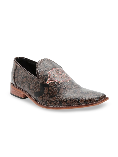

Kanvas Men Black & Brown Printed Loafers