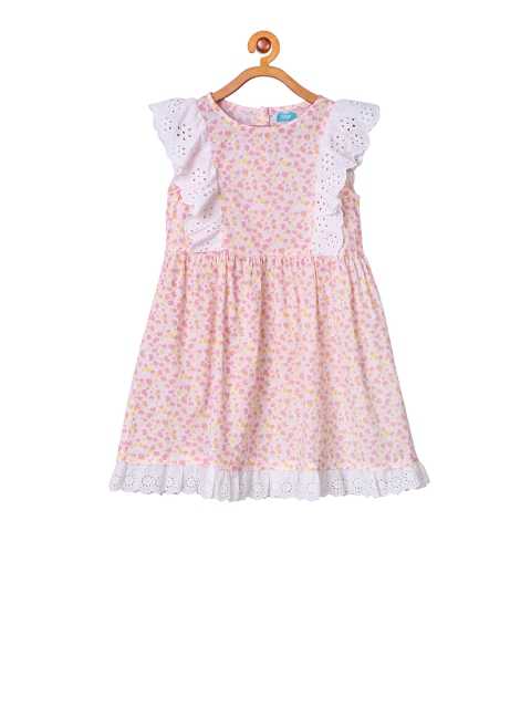 

Miyo Girls Pink Printed A-Line Dress
