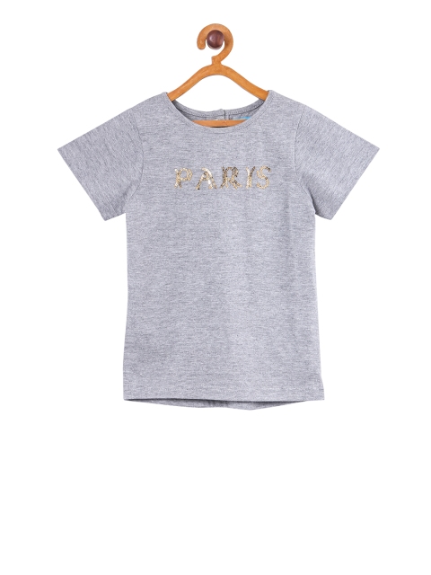 

Miyo Girls Grey Embellished Top