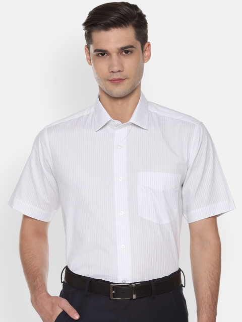 

Van Heusen Men White & Blue Regular Fit Striped Formal Shirt