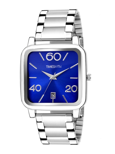 

TIMESMITH Men Silver-Toned & Blue Analogue Watch TSC-077ktd1