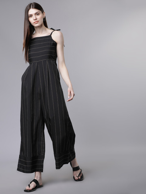 

Tokyo Talkies Women Black Printed Basic Jumpsuit