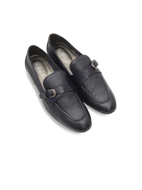 

ROSSO BRUNELLO Men Blue Textured Leather Formal Loafers