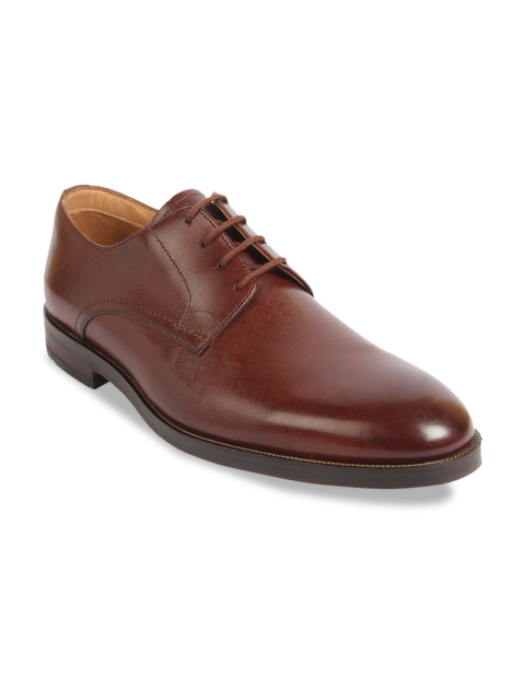 

Clarks Men Tan Brown Solid Leather Formal Derbys