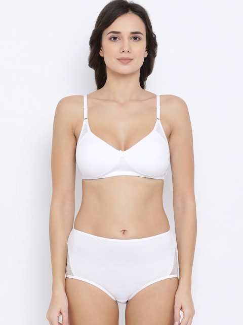 

Clovia Women White Solid Lingerie Set COMBP1028