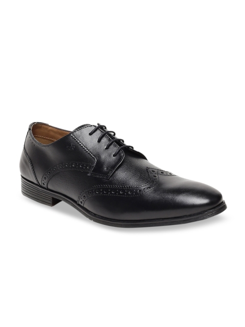 

Arrow Men Black Textured Leather Formal Derbys