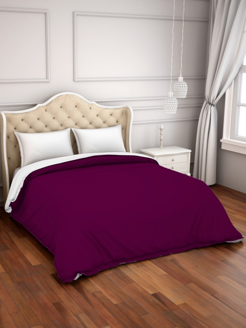 

SPACES Maroon & White Hygro Solid AC Room 150 GSM Queen Double Bed Comforter