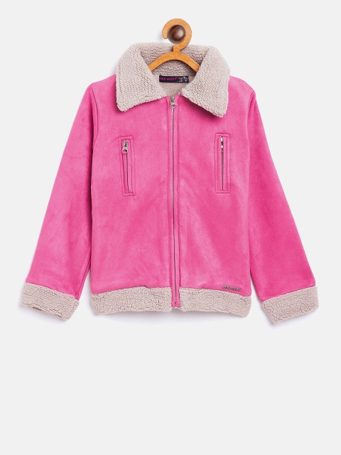 

Nins Moda Girls Colourblocked Solid Sweatshirt, Pink