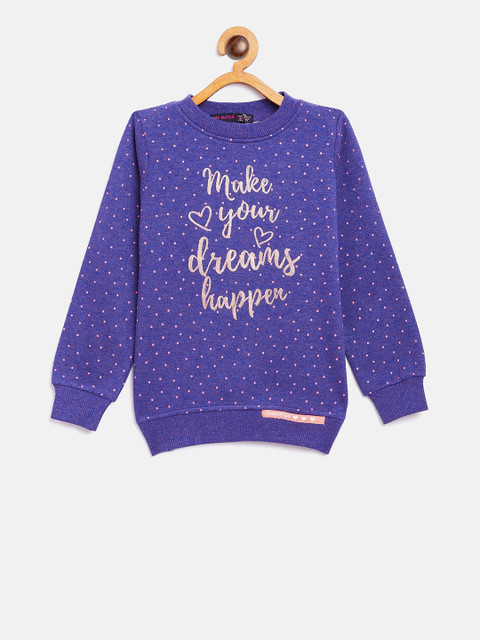 

Nins Moda Girls Purple Printed Sweatshirt