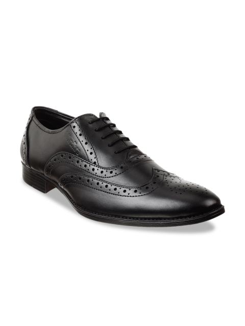 

Vardhra Men Black Textured Leather Formal Brogues