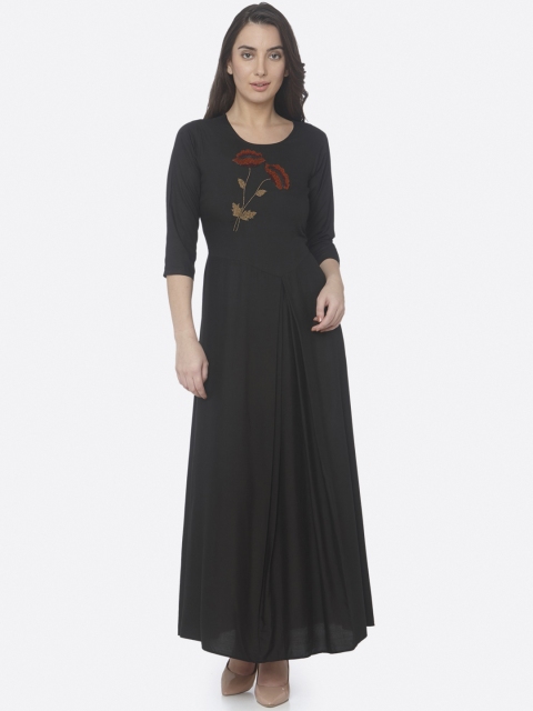 

RAISIN Women Black Embellished Ethnic Maxi Dress