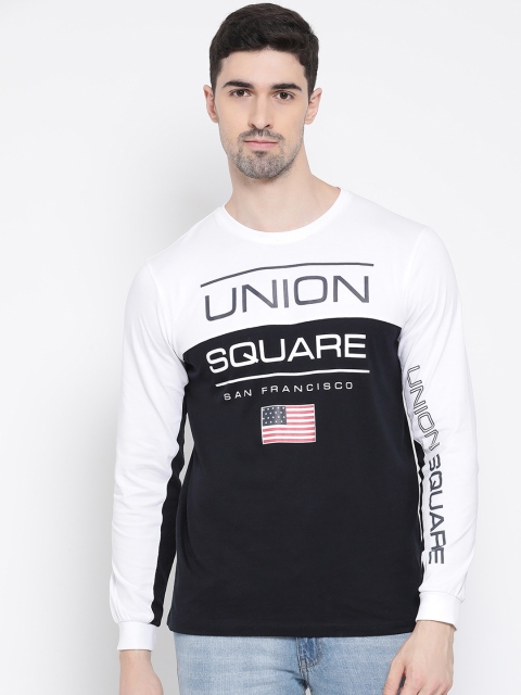 

METTLE Men Black Colourblocked Round Neck T-shirt