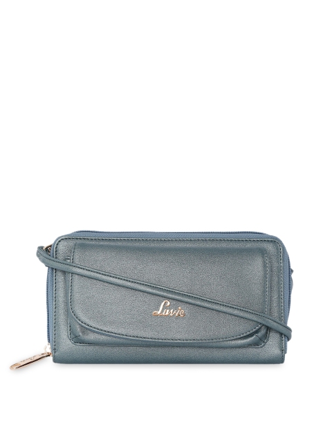 

Lavie Women Green Solid Zip Around Wallet