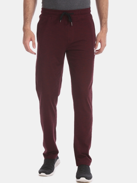 

U.S. Polo Assn. Men Burgundy Self-Design Track Pants