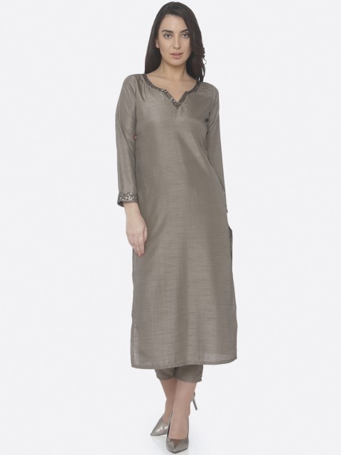 

RAISIN Women Grey Regular Kurta with Trousers