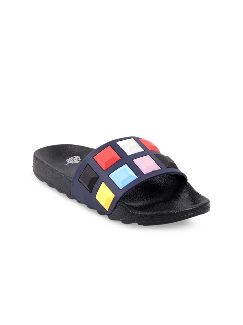 

meriggiare Women Blue Colourblocked Sliders
