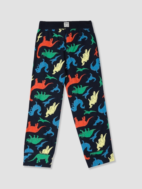 

GAP Boys Navy Blue & Orange Regular Fit Printed Joggers