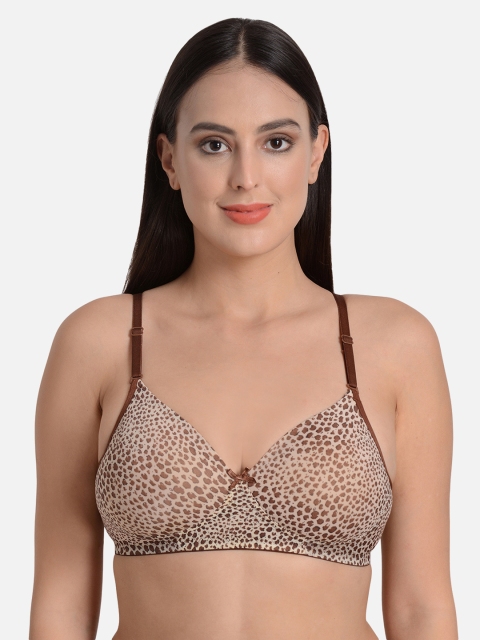 

mod & shy Brown & Beige Printed Non-Wired Lightly Padded Everyday Bra MS139
