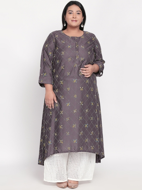 

RANGMANCH BY PANTALOONS Women Grey Printed A-Line Kurta