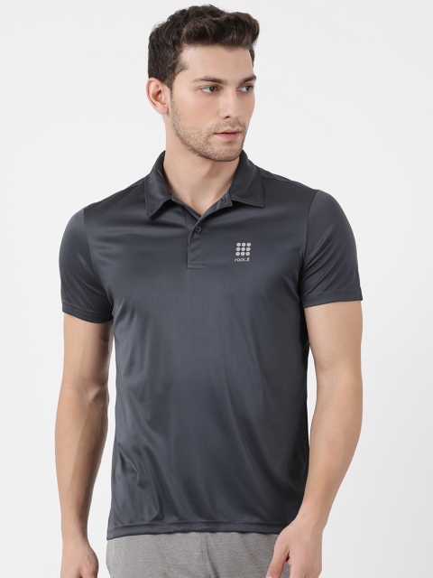 

rock.it Men Grey Solid Polo Collar T-shirt